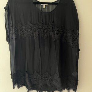 Vintage Sheer Lace Joie Top Size L